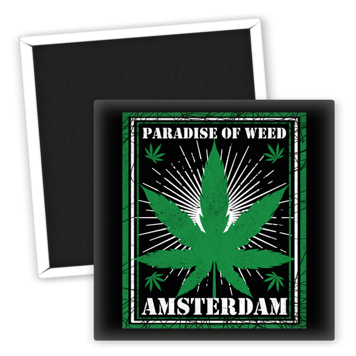 Zum Produkt Kühlschrankmagnet Paradies von Weed Amsterdam Pflanzenmotiv