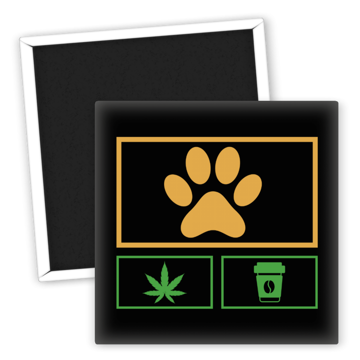 Zum Produkt Kühlschrankmagnet Weed Pfote Kaffee Motiv für Cannabisliebhaber