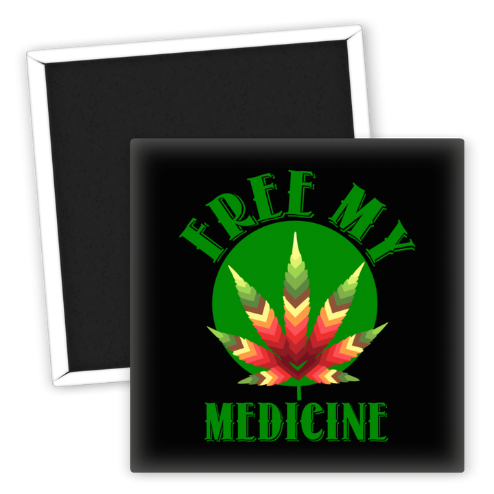 Zum Produkt Kühlschrankmagnet Free My Medicine Weed Leaf Design