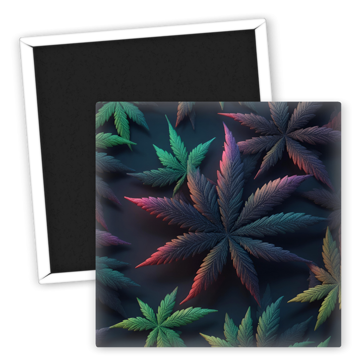 Zum Produkt Kühlschrankmagnet mit bunten Weed Blättern für Sammler