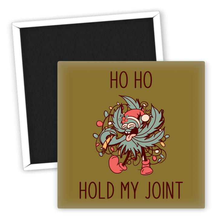 Zum Produkt Weihnachts Kühlschrankmagnet Ho Ho Hold My Joint Weed Design