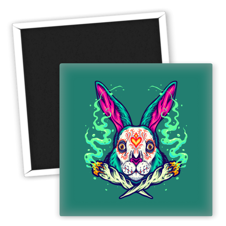 Zum Produkt Kreativer Kühlschrankmagnet mit Totenkopfkaninchen und Weed