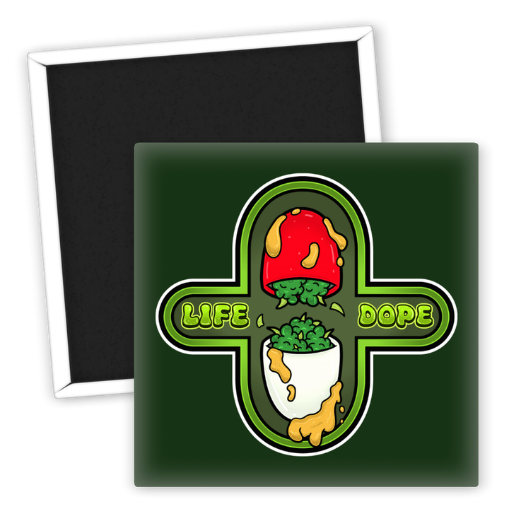 Zum Produkt Kühlschrankmagnet Life Dope Weed Motiv kunterbunt kreativ