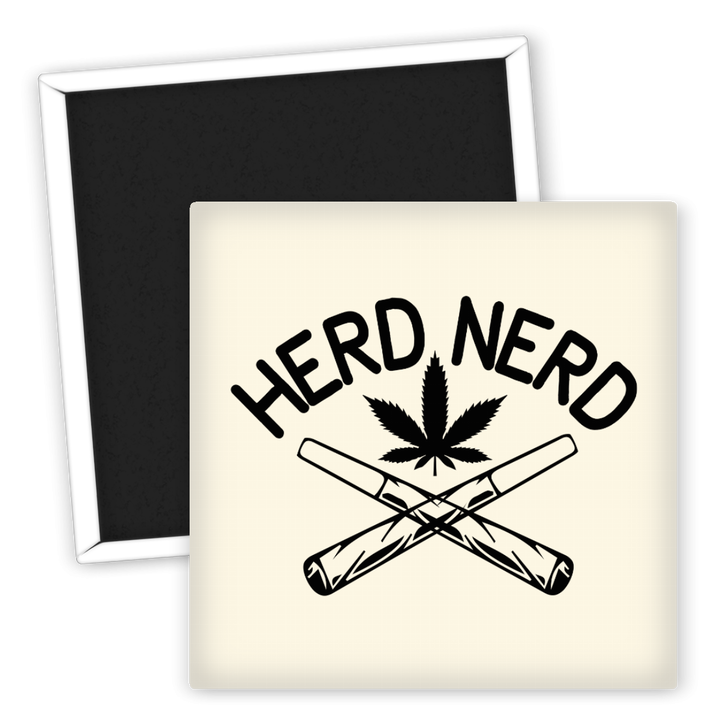 Zum Produkt Kühlschrankmagnet Herd Nerd mit Hanf und Zigarettenmotiv