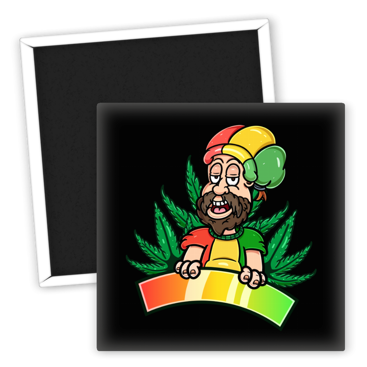 Zum Produkt Kühlschrankmagnet Rastafari mit Hanf Motiv bunt und lustig
