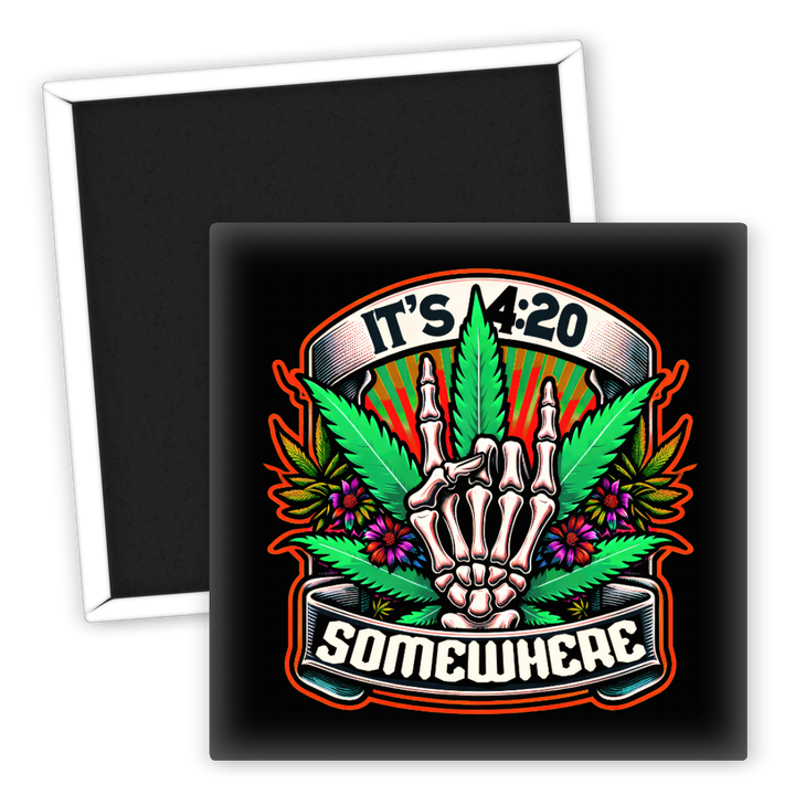 Zum Produkt Kühlschrankmagnet 420 Skeleton Hand Weed Design