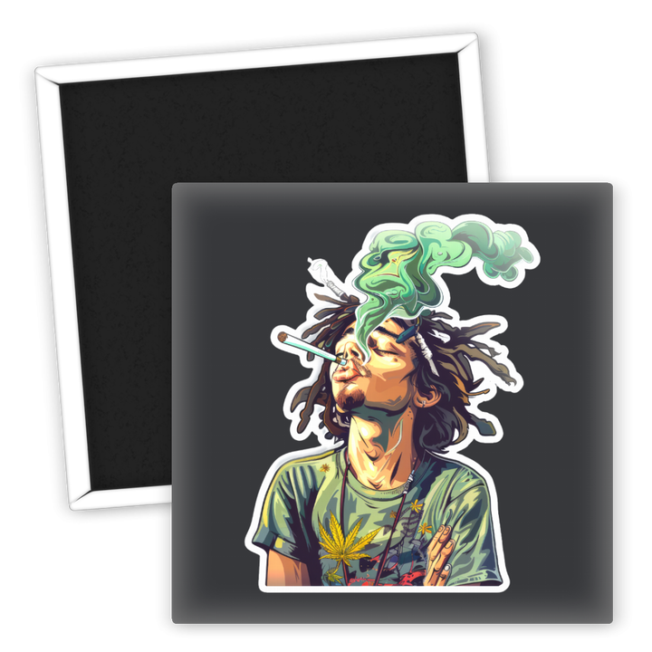 Zum Produkt Kreativer Weed Kühlschrankmagnet mit rauchendem Motiv