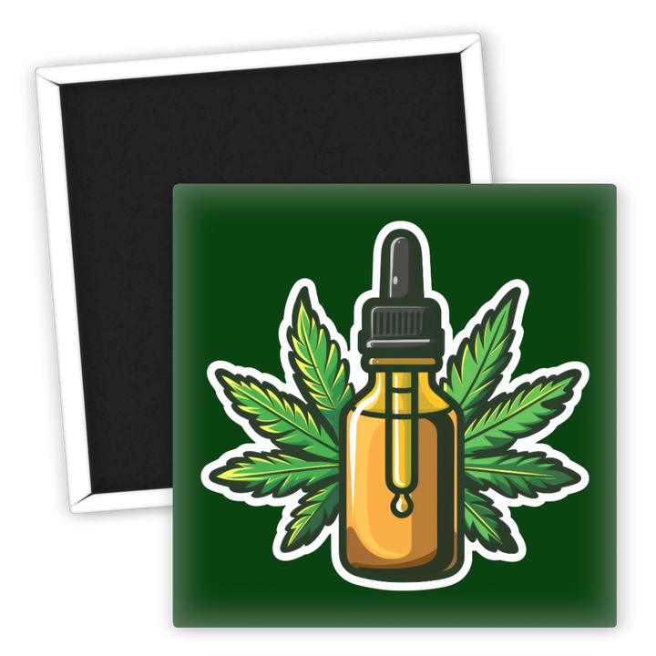 Zum Produkt Kühlschrankmagnet Weed Tropfen mit Hanfmotiv grün
