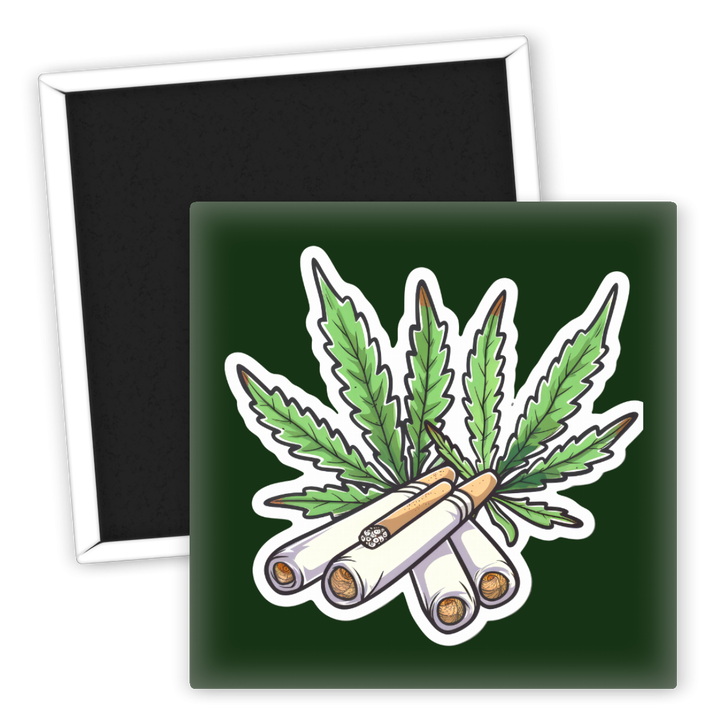 Zum Produkt Kreativer Kühlschrankmagnet Hanfblätter mit Joints Motiv
