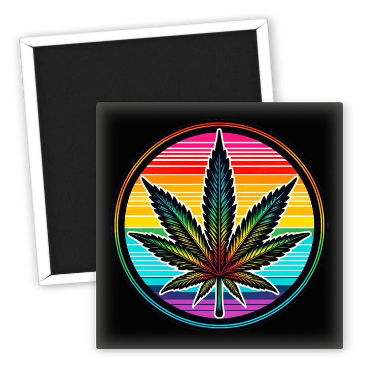 Zum Produkt Kühlschrankmagnet Regenbogen Weed Blatt Motiv