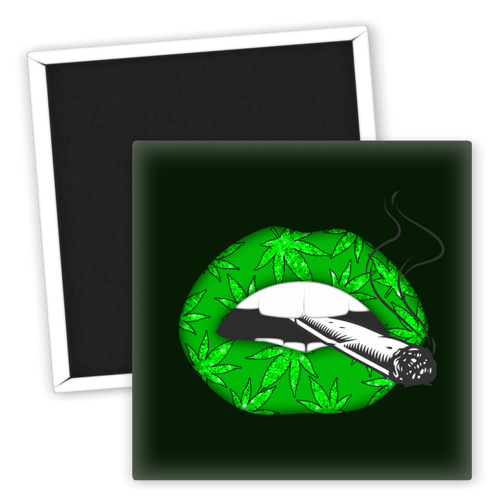 Zum Produkt Kühlschrankmagnet Lippen mit Weed Motiv und Joint Design