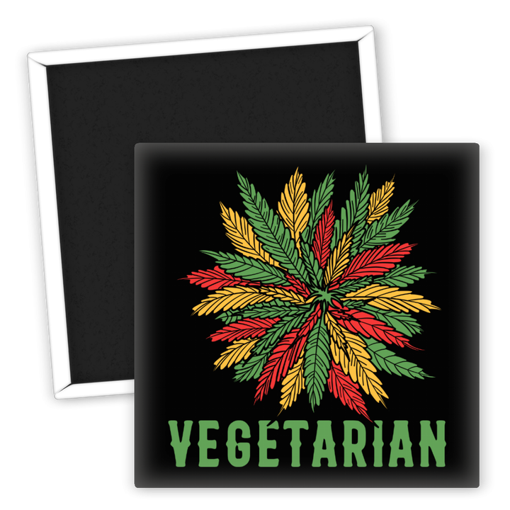 Zum Produkt Kühlschrankmagnet Weed Blatt Vegetarisch bunt 7,5 cm