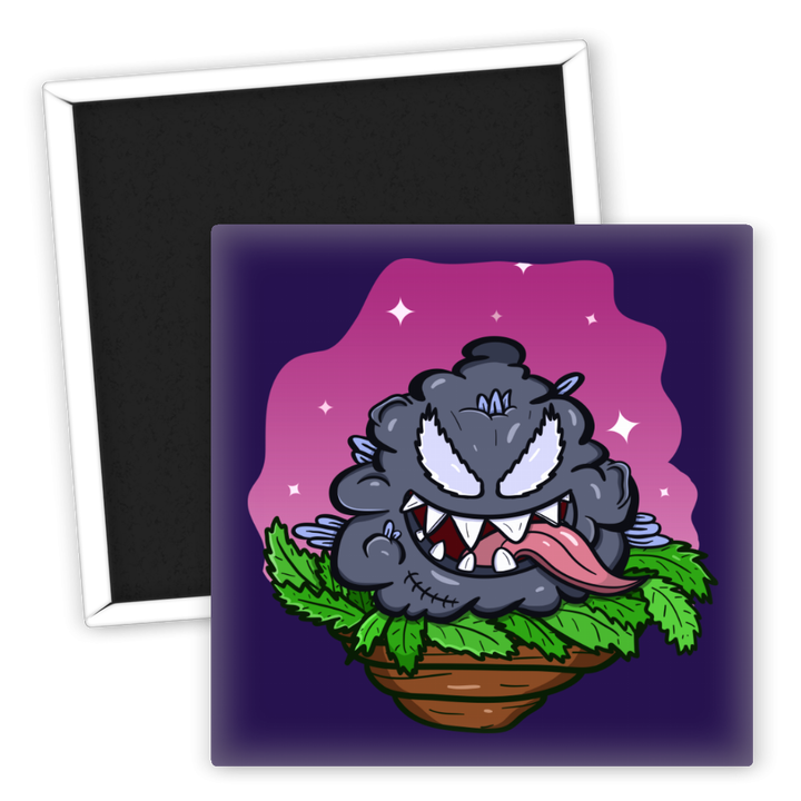 Zum Produkt Kühlschrankmagnet Weed Monster mit gruseligem Gesicht