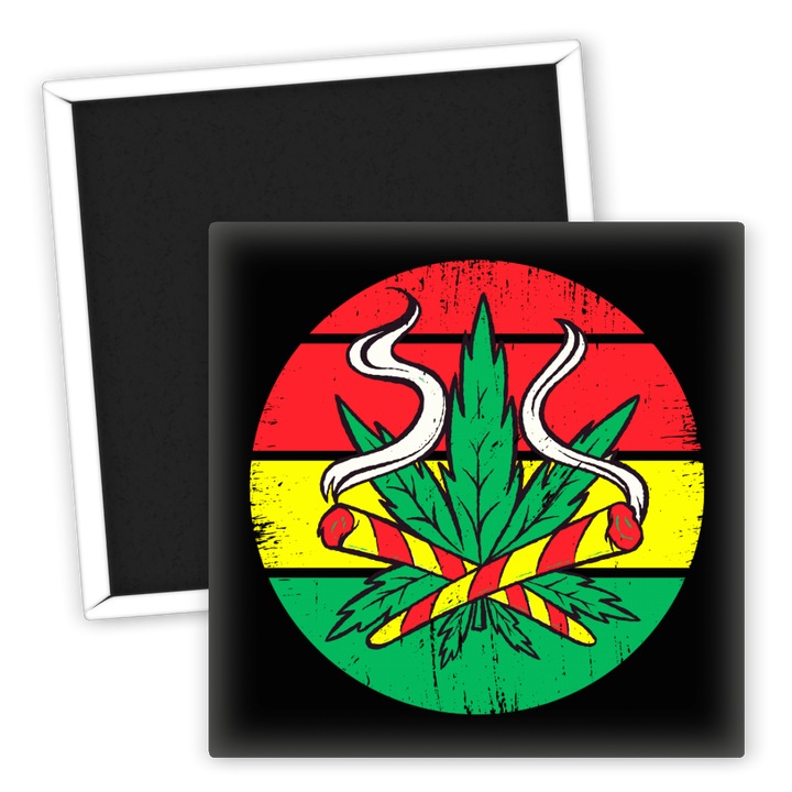 Zum Produkt Kühlschrankmagnet Weed Motiv Rastafari Style bunt 5 cm