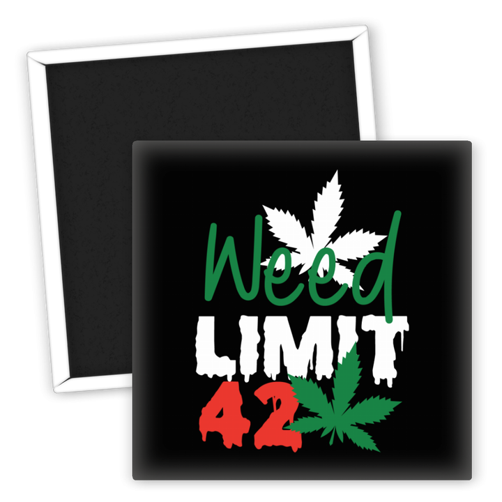Zum Produkt Kühlschrankmagnet Weed Limit 42 mit Hanfblatt Motiv