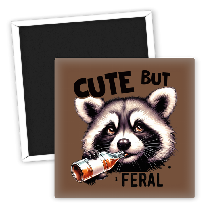 Zum Produkt Kühlschrankmagnet süßer Waschbär cute but feral Tiermotiv