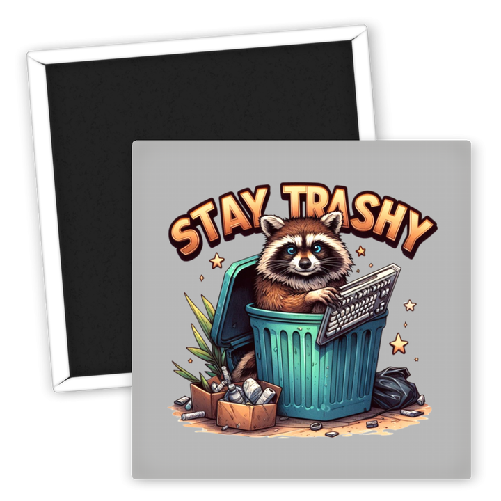 Zum Produkt Kühlschrankmagnet Waschbär im Mülleimer Stay Trashy Geschenk