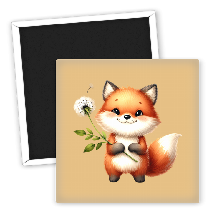 Zum Produkt Kühlschrankmagnet süßer Fuchs mit Blume für Tierliebhaber