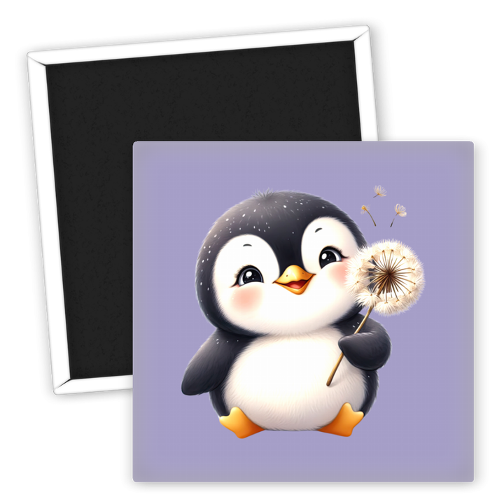 Zum Produkt Niedlicher Pinguin Kühlschrankmagnet mit Pusteblume Design