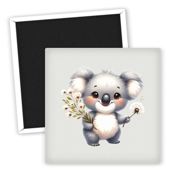 Zum Produkt Niedlicher Koala Kühlschrankmagnet mit Blumenmotiv