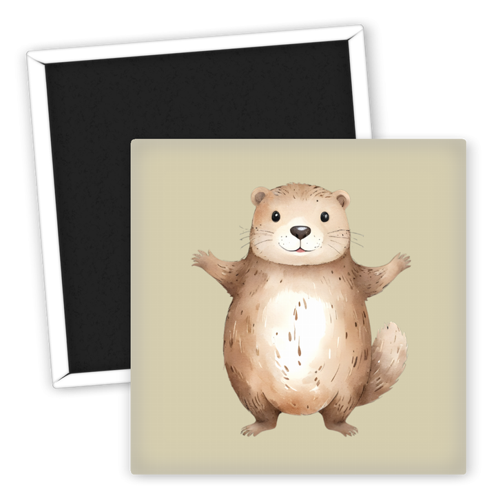 Zum Produkt Kühlschrankmagnet Tiermotiv putziger Otter aus Holz gefertigt
