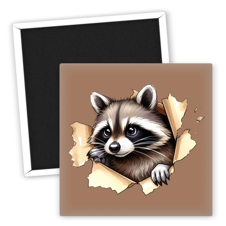 Zum Produkt Süßer Waschbär Kühlschrankmagnet in Tierdesign 30x30 cm