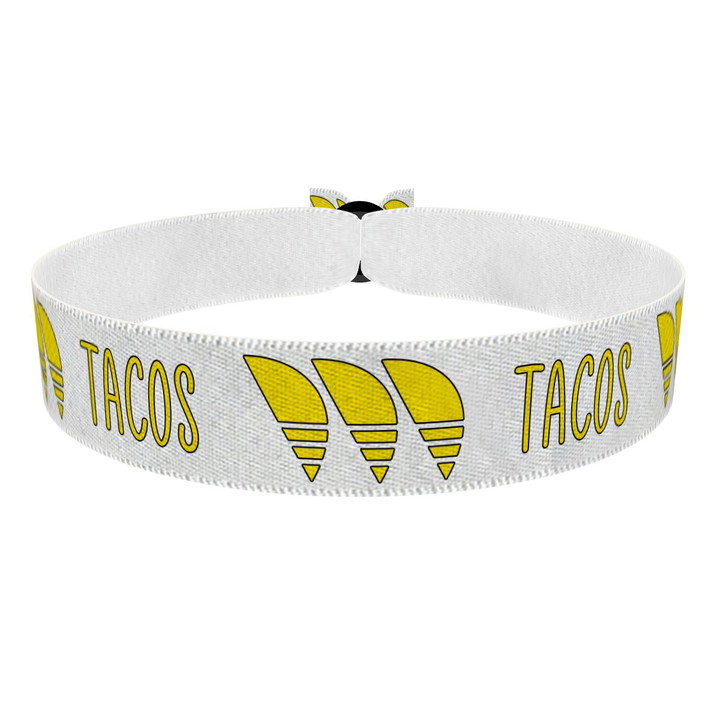 Zum Produkt Tacos weiß kontur Stoffarmband