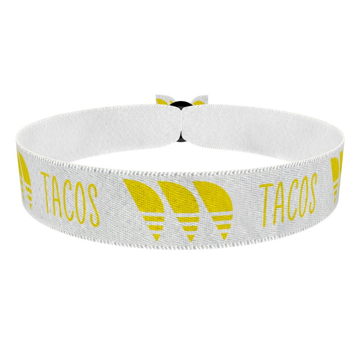 Zum Produkt Tacos weiß Stoffarmband