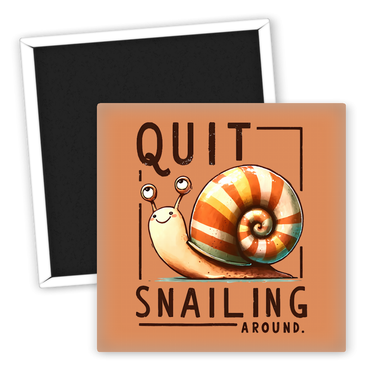 Zum Produkt Kühlschrankmagnet bunte Schnecke Quit Snailing Around Tiere