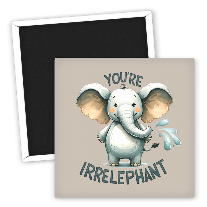 Zum Produkt Kühlschrankmagnet Elefant You're Irrelephant lustig Tiermotiv