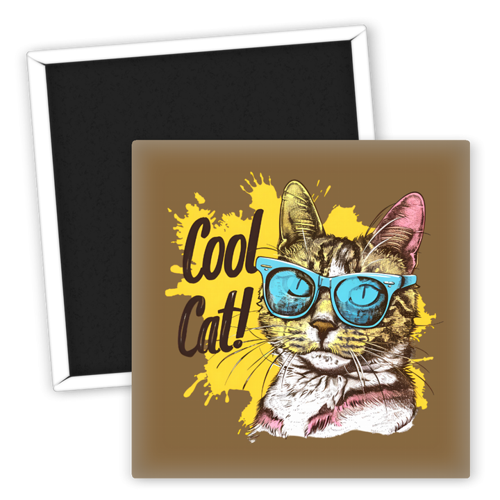 Zum Produkt Cool Cat Kühlschrankmagnet mit trendigen Sonnenbrillenmotiv