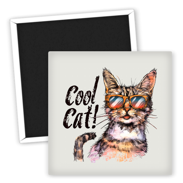 Zum Produkt Kühlschrankmagnet cool cat mit Sonnenbrille für Tierliebhaber