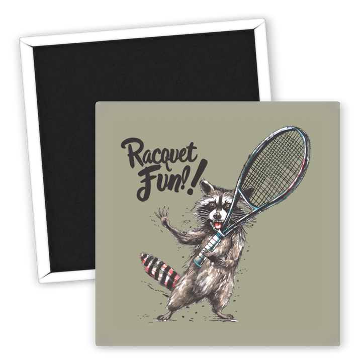 Zum Produkt Kühlschrankmagnet Tier Waschbär mit Tennisschläger Design