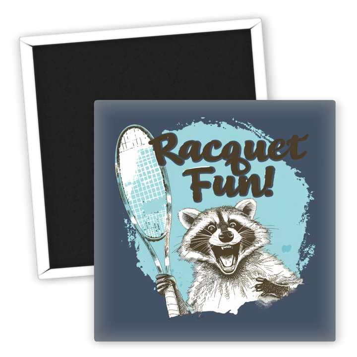 Zum Produkt Kühlschrankmagnet Tier Waschbär Racquet Fun Tennis Motiv