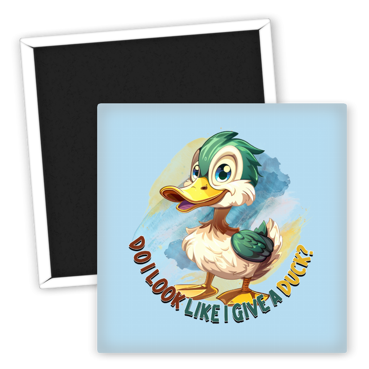 Zum Produkt Kühlschrankmagnet lustige Ente mit Spruch Do I Look Like I Give A Duck