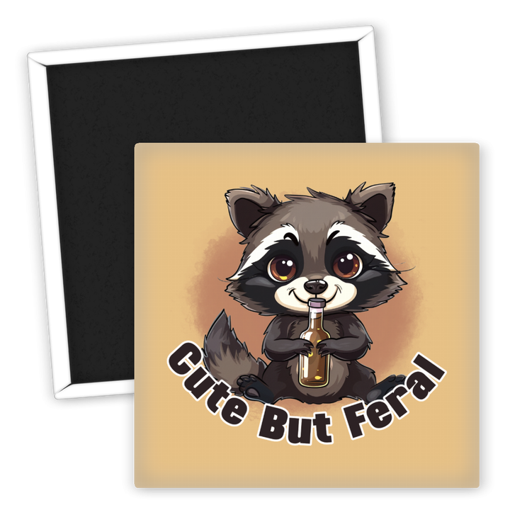 Zum Produkt Kühlschrankmagnet niedlicher Waschbär Cute But Feral Tierdesign