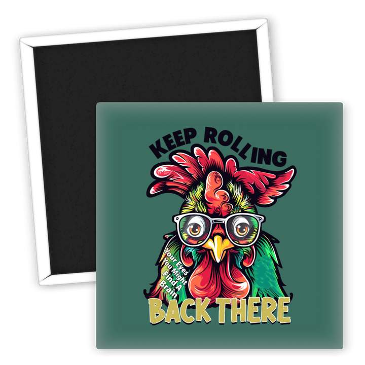 Zum Produkt Kühlschrankmagnet mit lustigem Huhn Motiv in buntem Design
