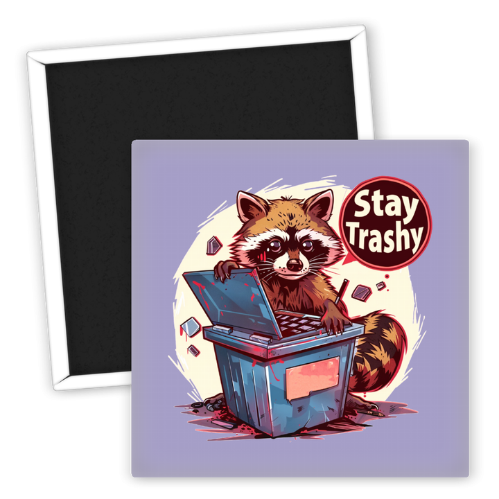 Zum Produkt Kühlschrankmagnet Waschbär Stay Trashy Tiermotiv 7x5 cm