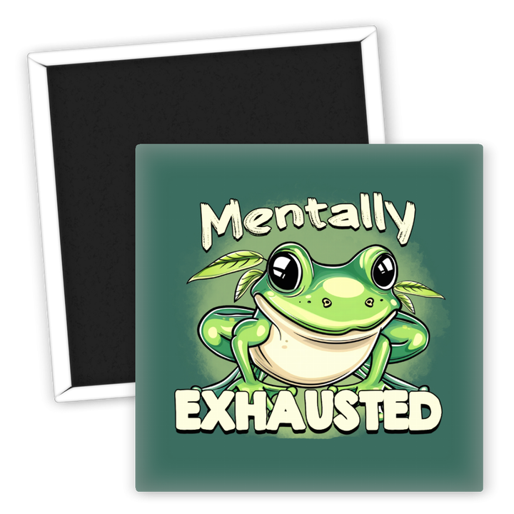 Zum Produkt Kühlschrankmagnet Frosch motiviert mental exhausted Tiere Design