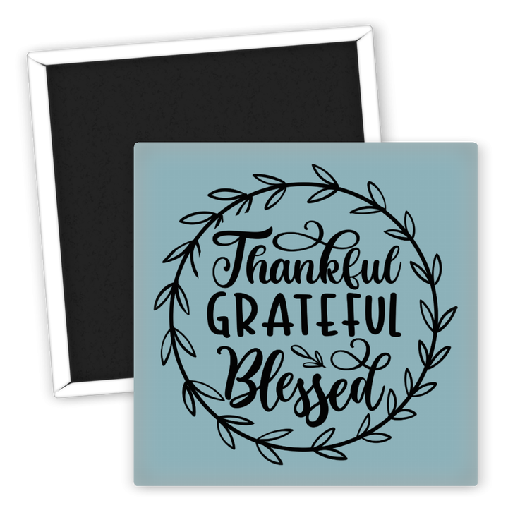 Zum Produkt Kühlschrankmagnet Thankful Grateful Blessed Glaube Motiv