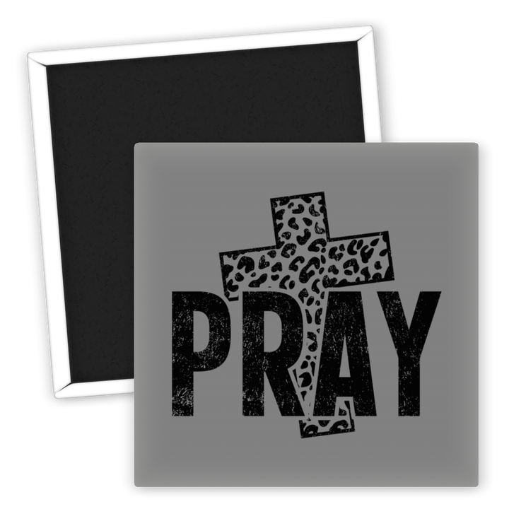 Zum Produkt Kühlschrankmagnet PRAY mit Kreuz Motiv für Glaubensfreunde