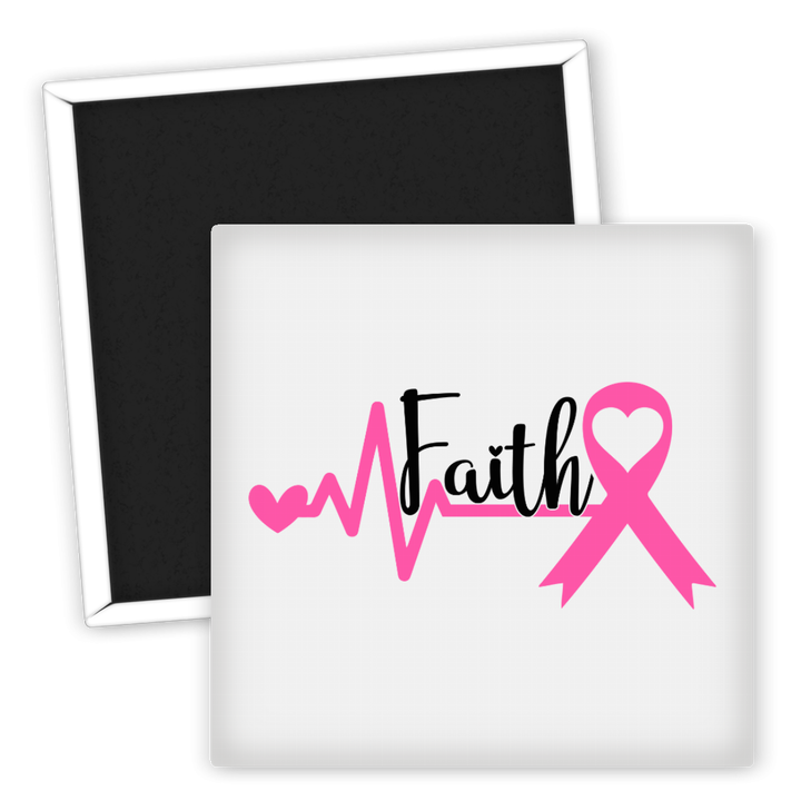 Zum Produkt Kühlschrankmagnet Glaube Herzschlag und Schleife Rosa Faith