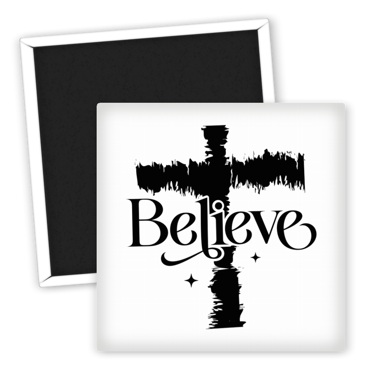 Zum Produkt Kühlschrankmagnet Glaube Believe Kreuz Motiv Geschenkidee