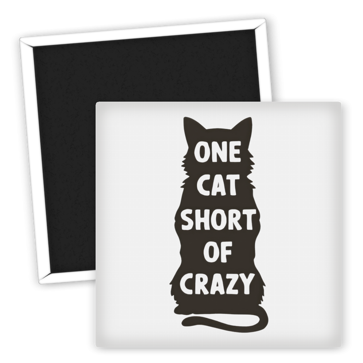 Zum Produkt Kühlschrankmagnet Katzenliebhaber One Cat Short of Crazy