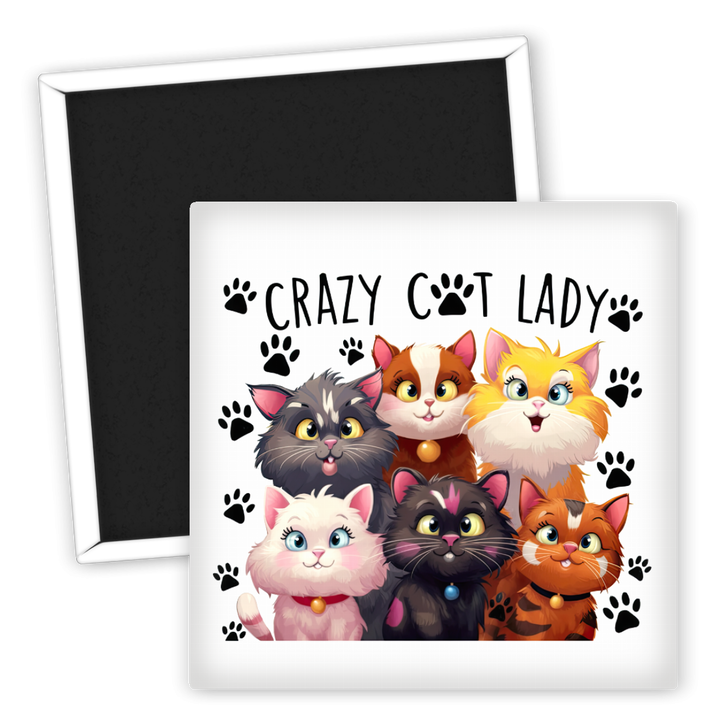 Zum Produkt Kühlschrankmagnet Crazy Cat Lady für Katzenliebhaber