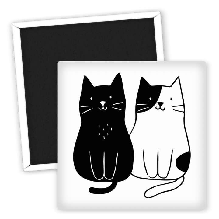 Zum Produkt Kühlschrankmagnet Katzenliebe schwarz weiß für Katzenliebhaber