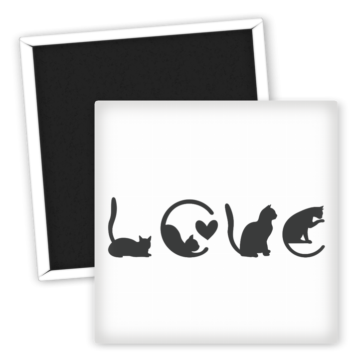 Zum Produkt Katzenliebe Kühlschrankmagnet mit Katzenmotiv Love