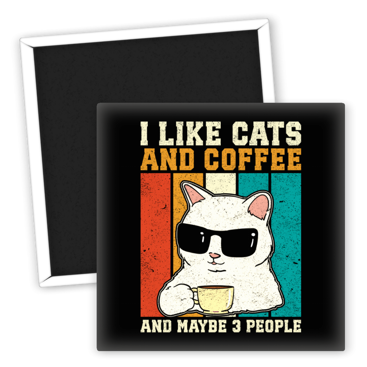 Zum Produkt Kühlschrankmagnet Katzenliebhaber Katzen und Kaffee Design