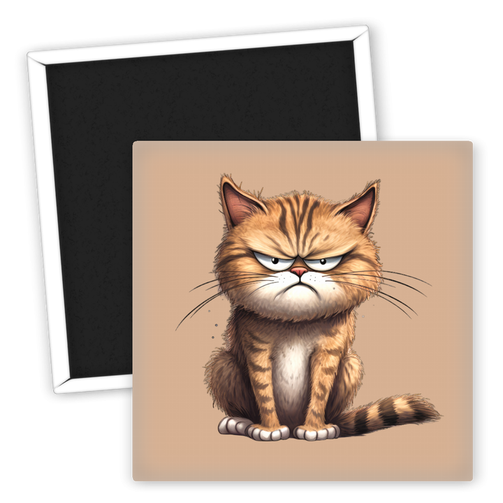 Zum Produkt Katzenmagnet mit grimmiger Katze für Katzenliebhaber