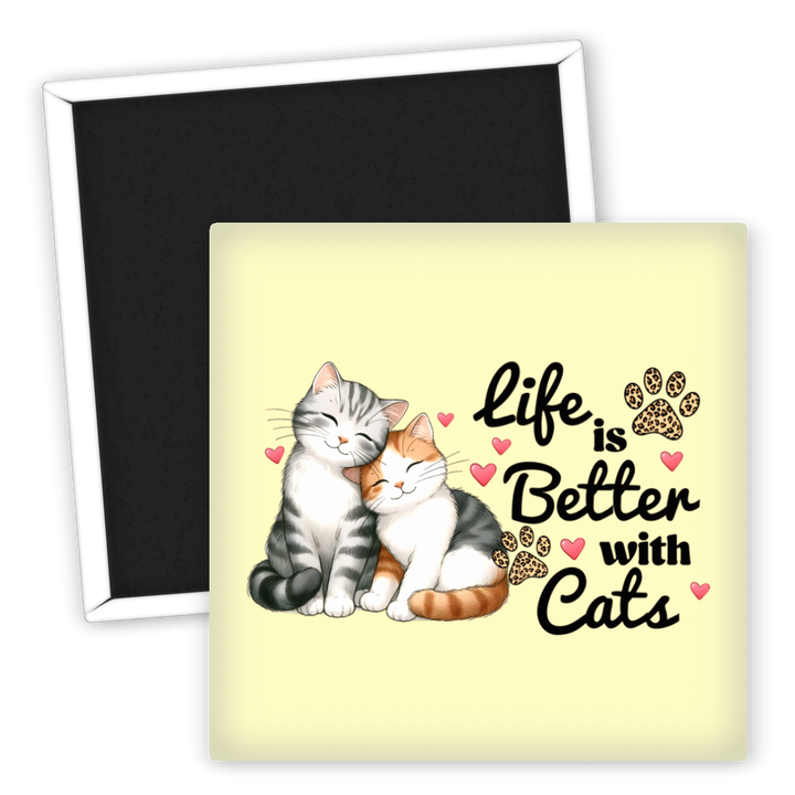 Zum Produkt Kühlschrankmagnet Katzenliebe Leben besser mit Katzen